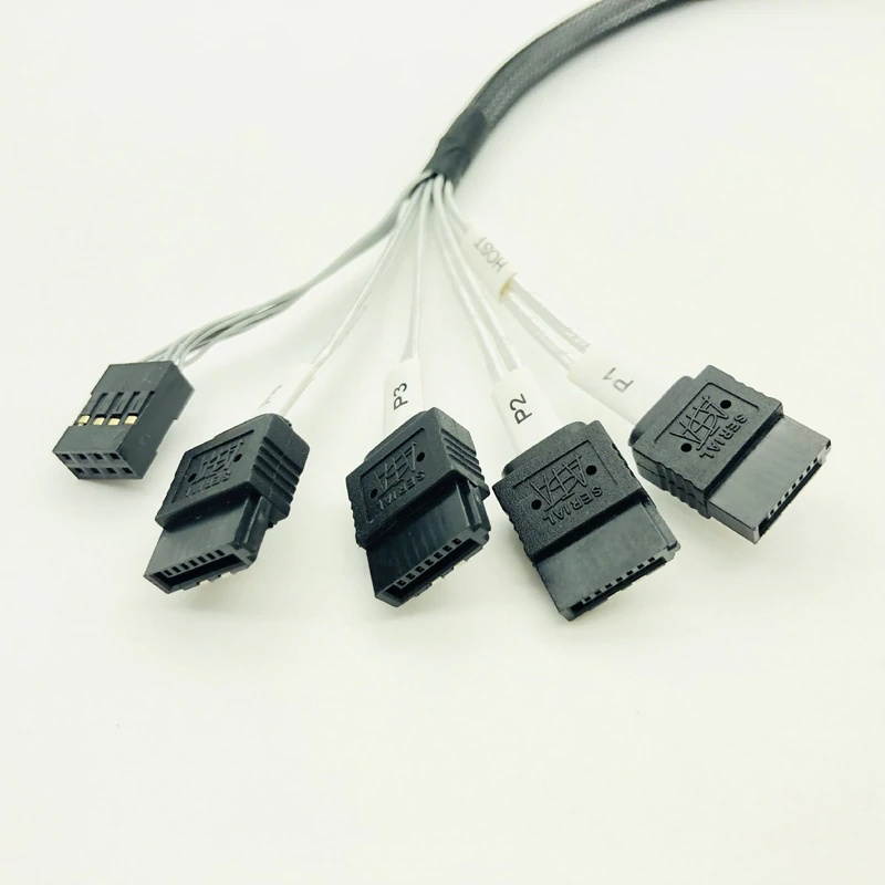 Internal HD Mini SAS Cable Reverse Cord Motherboard 4x SATA to SFF 8643 Backplane Cable for Server Reverse Cable Fan Out Cables