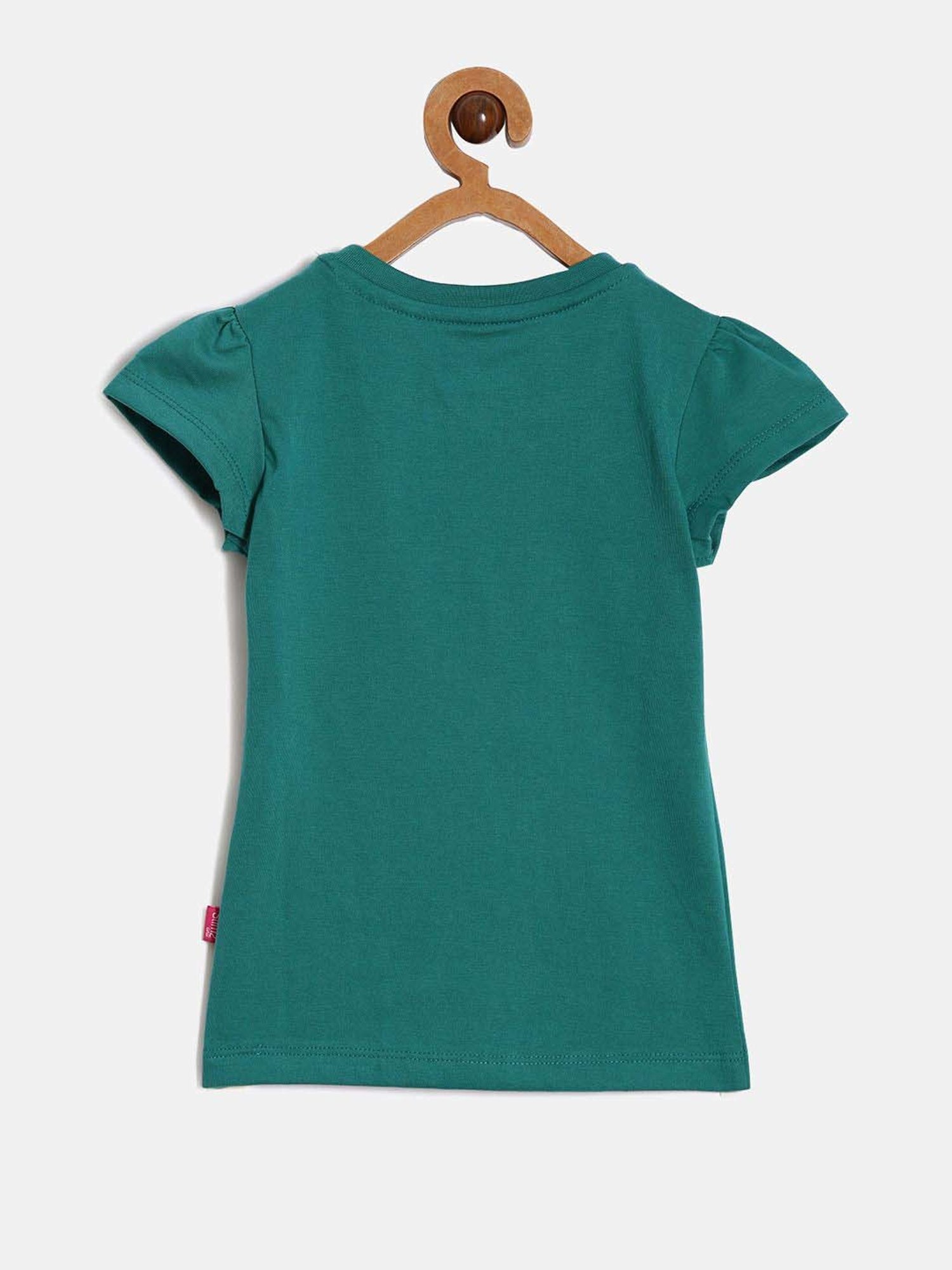 Dixcy Slimz Kids Teal Blue & Pink Cotton Printed T-Shirt