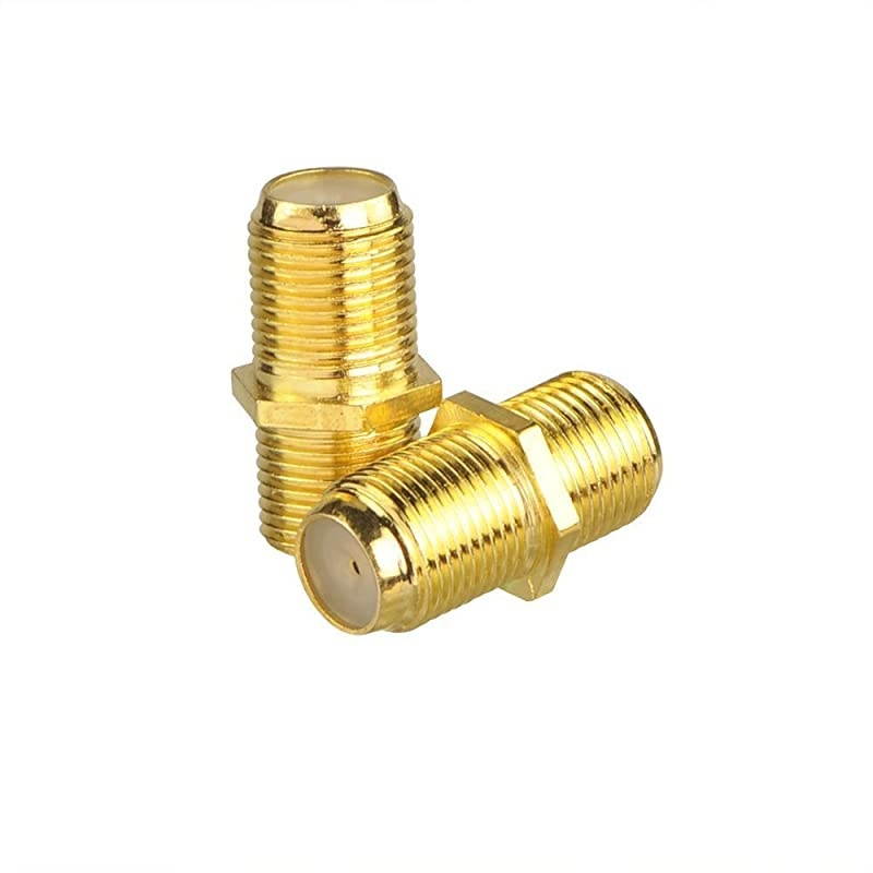 Gold Plated FType Coaxial RG6 ConnectorCable Extension Adapter Connects Two Coaxial Video Cables Support Comcast