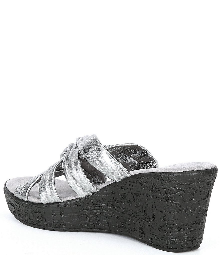 Onex Katya Leather Knot Wedge Slides