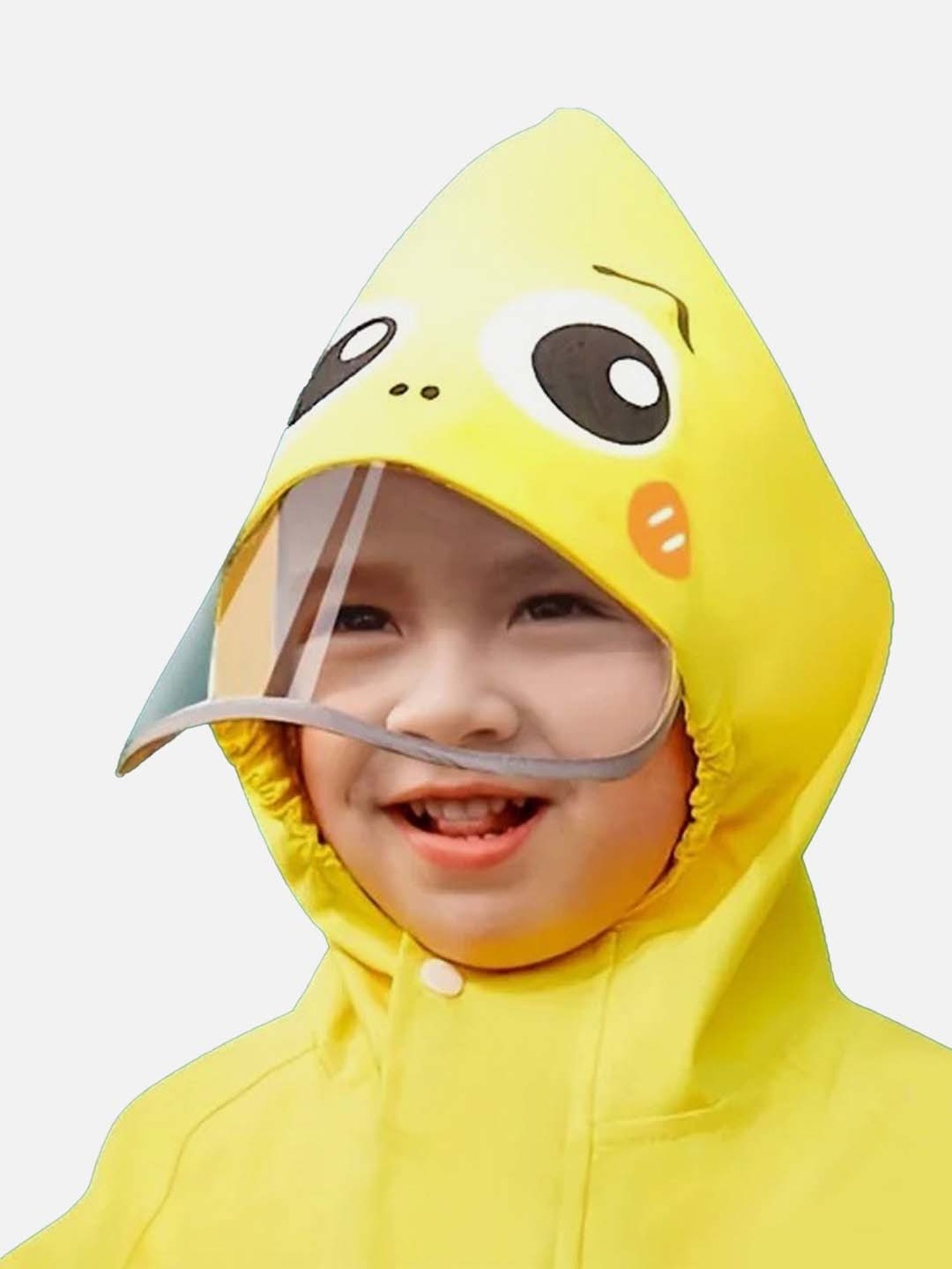 Little Surprise Box Kids Yellow Printed Full Sleeves Raincoat