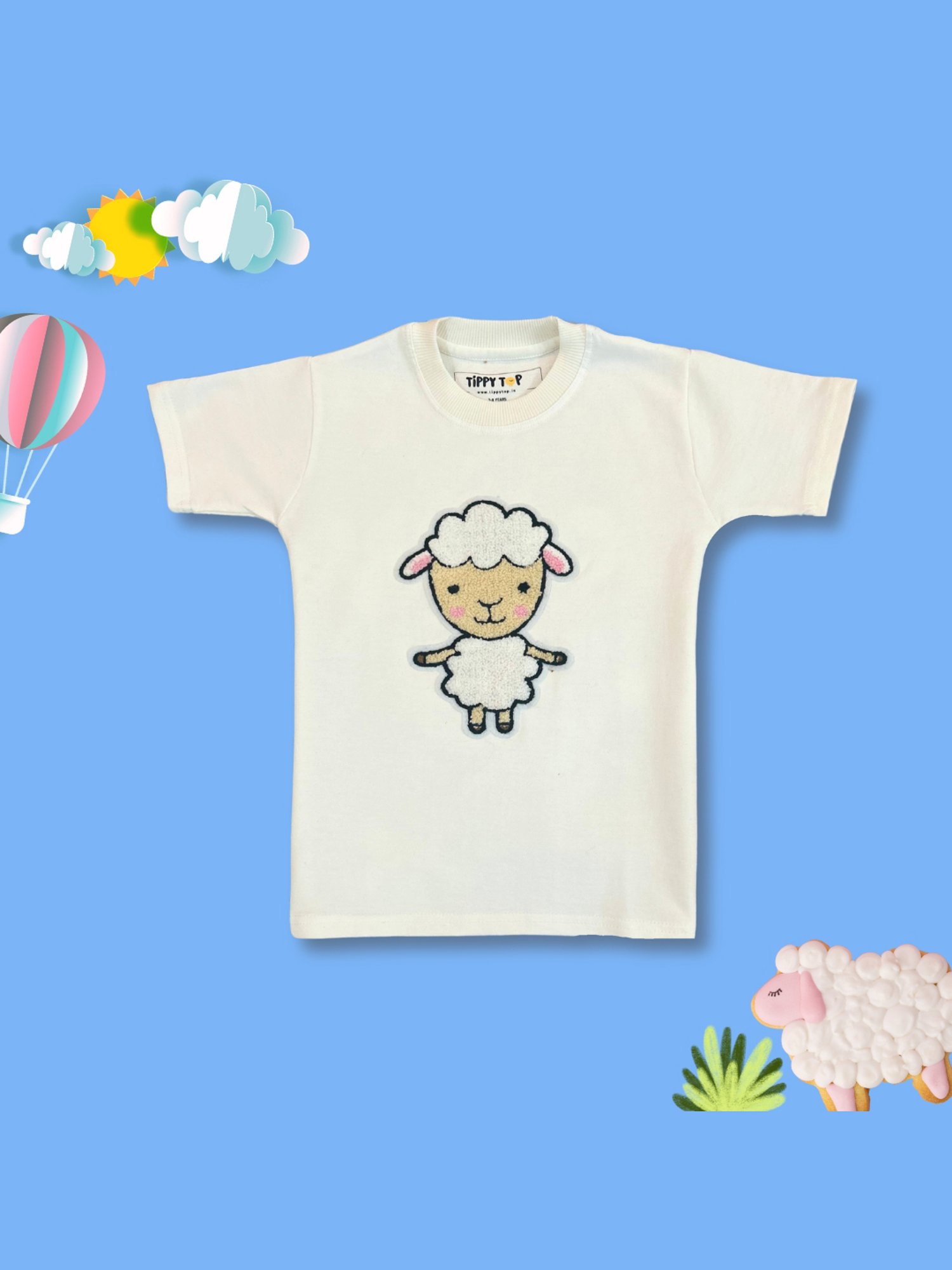 Tippy Top Kids White Self Design T-Shirt