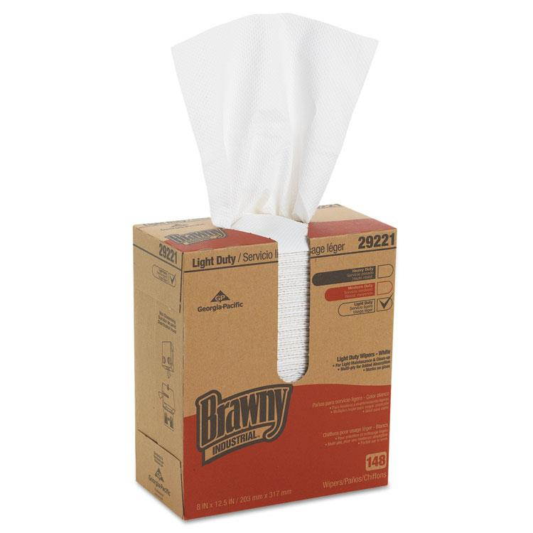 GEORGIA PACIFIC Light-Duty Paper Wipers 8 x 12 1/2 White 148/Box 20 Boxes/Carton