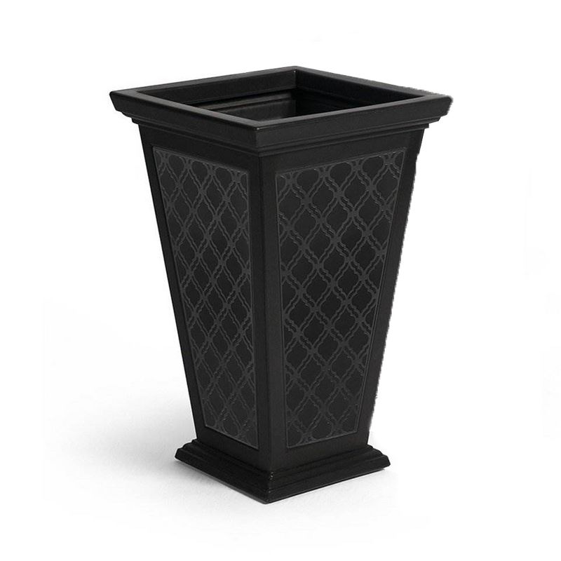 FCMP Outdoor 24" Casablanca Self Watering Freestanding Pedestal Home Planter Set