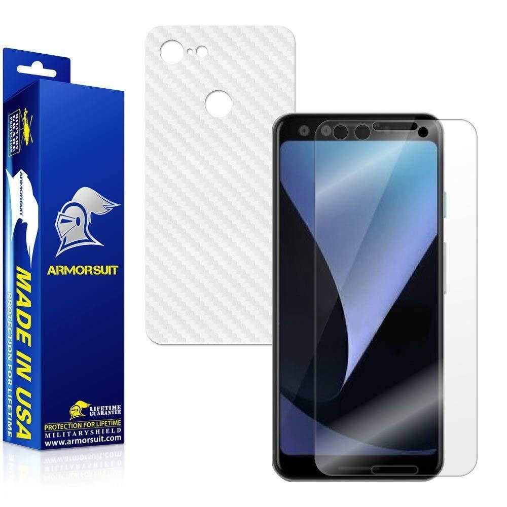 ArmorSuit- Google Pixel 3 Screen + White Carbon Fiber Skin Protector