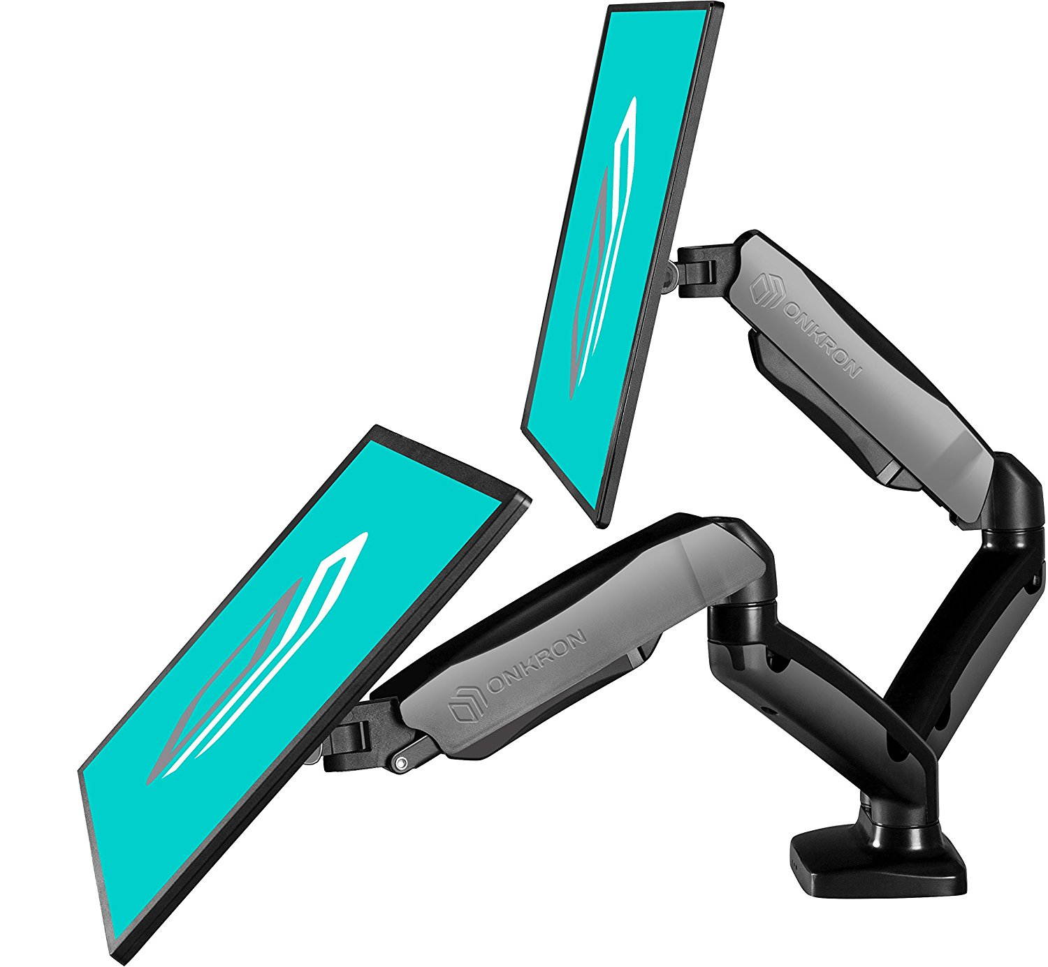 ONKRON Dual Monitor Desk Mount for 13 to 27-Inch LCD LED Computer TV Screens up to 14.3 lbs G160