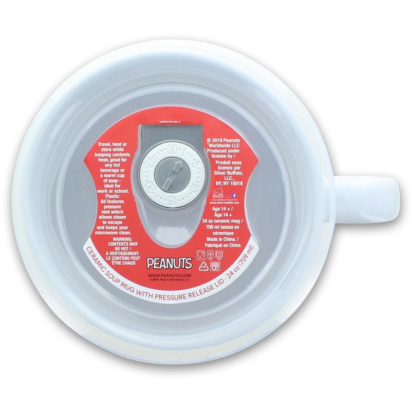 Silver Buffalo Peanuts Snoopy Did Someone Say Food 24oz Ceramic Soup Mug w/ Lid