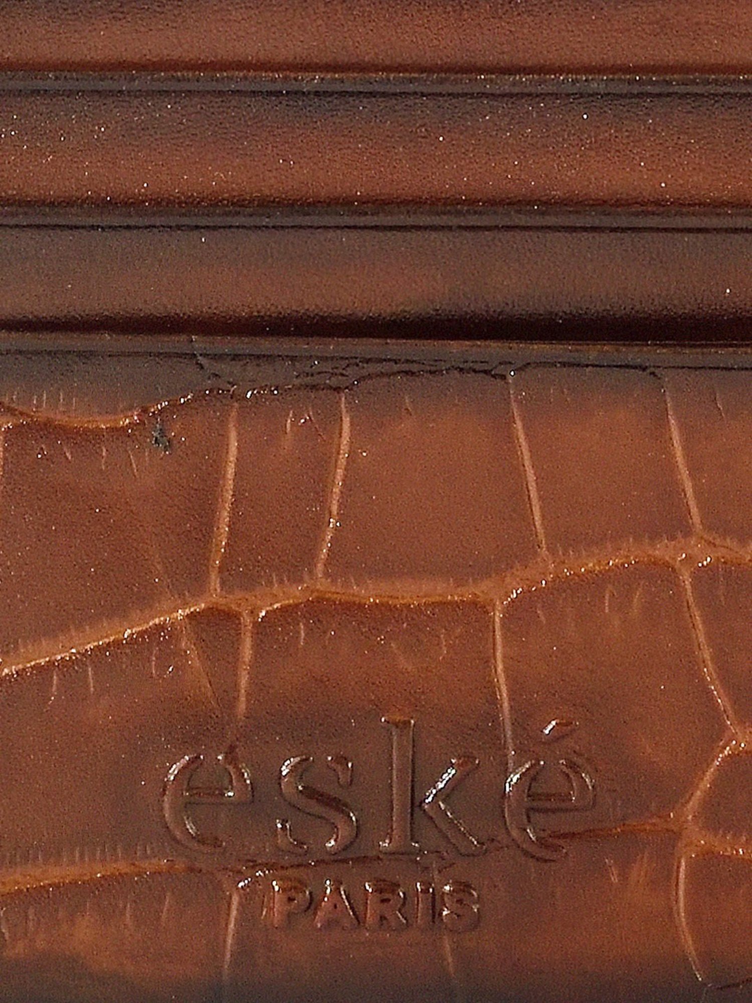 Eske Hanson Tan Textured Leather Card Holder