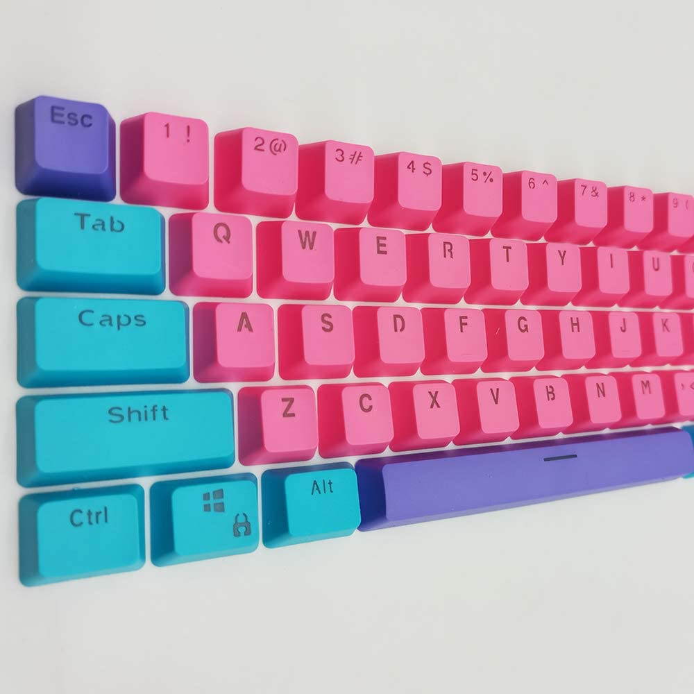 CUUWE 61 PBT Keycaps for 60 Percent Keyboard, Backlit Keycap Set for Mechanical Gaming Keyboard OEM Profile Keycaps with Key Puller for Cherry MX Switches GH60/RK61/GK61/Annie pro 2