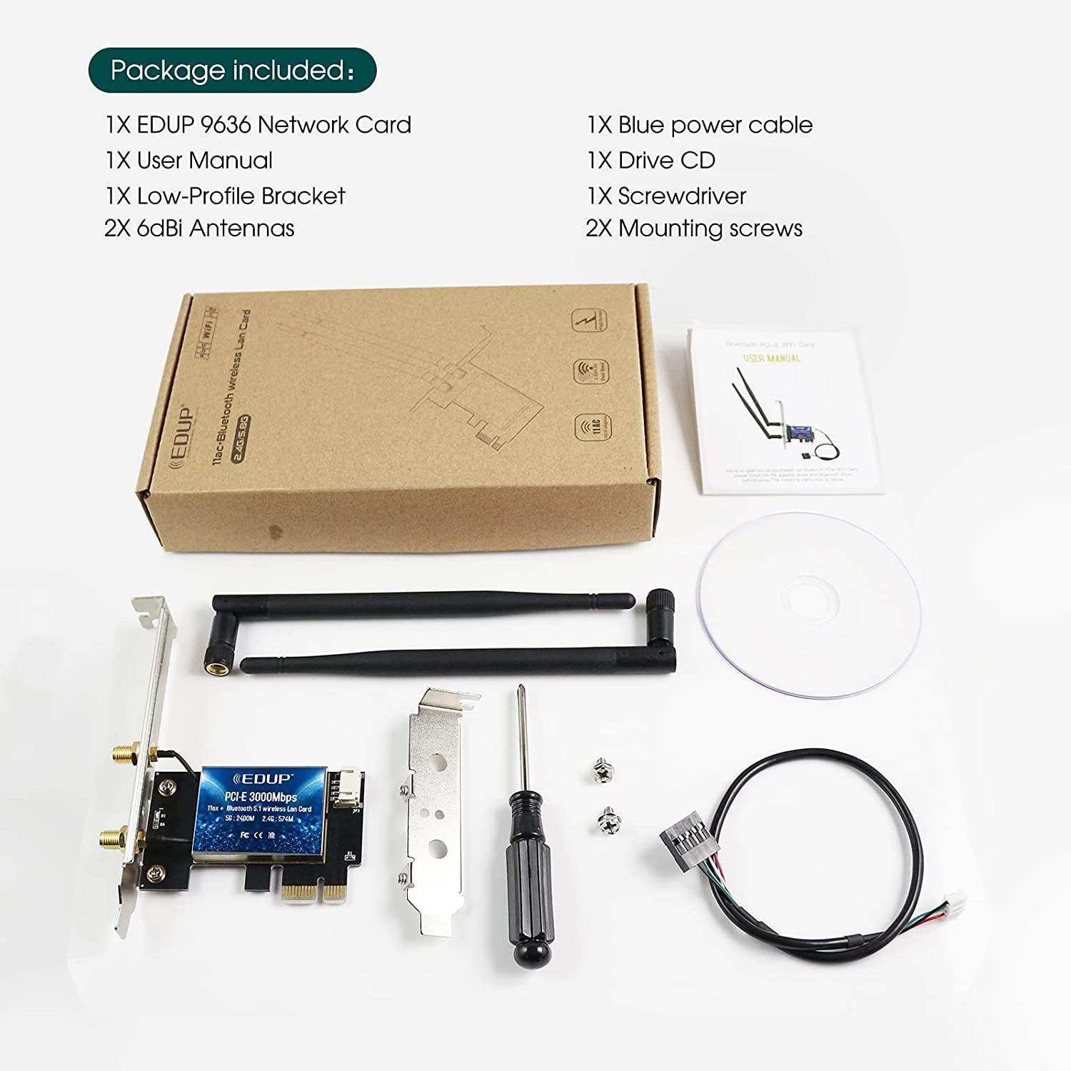 WiFi 6 Card Bluetooth 5.1 AX 3000 Mbps AX200 Dual Band 5.GHz/2.4GHz PCI-E Wireless WiFi Network Adapter Card for Desktop Windows 10 64-bit