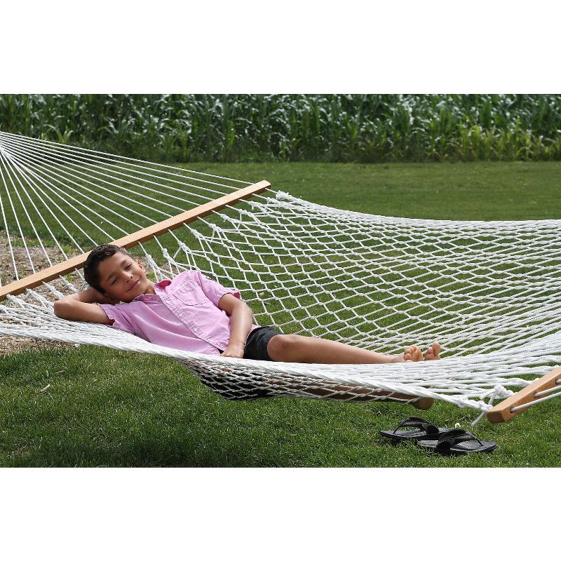 Vivere Double Cotton Rope Hammock in Natural