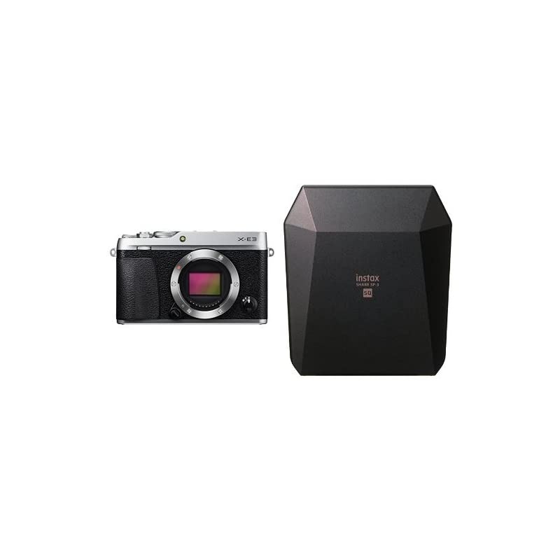 X-E3 Mirrorless Digital Camera (Body Only) - Silver +  Instax Square SP-3 Black