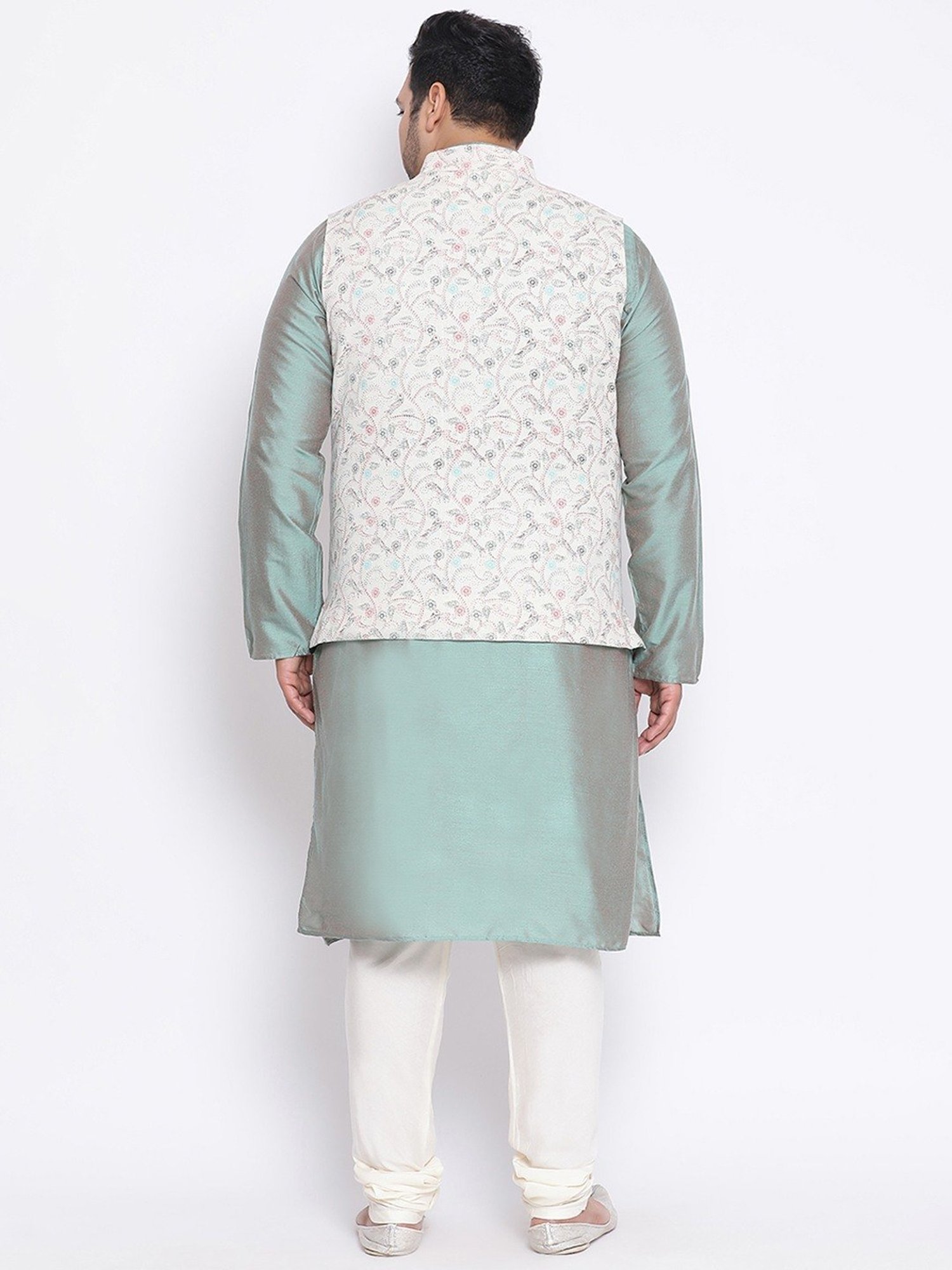 Sanwara Sea Green & White Cotton Regular Fit Chikankari Kurta Bottom Set