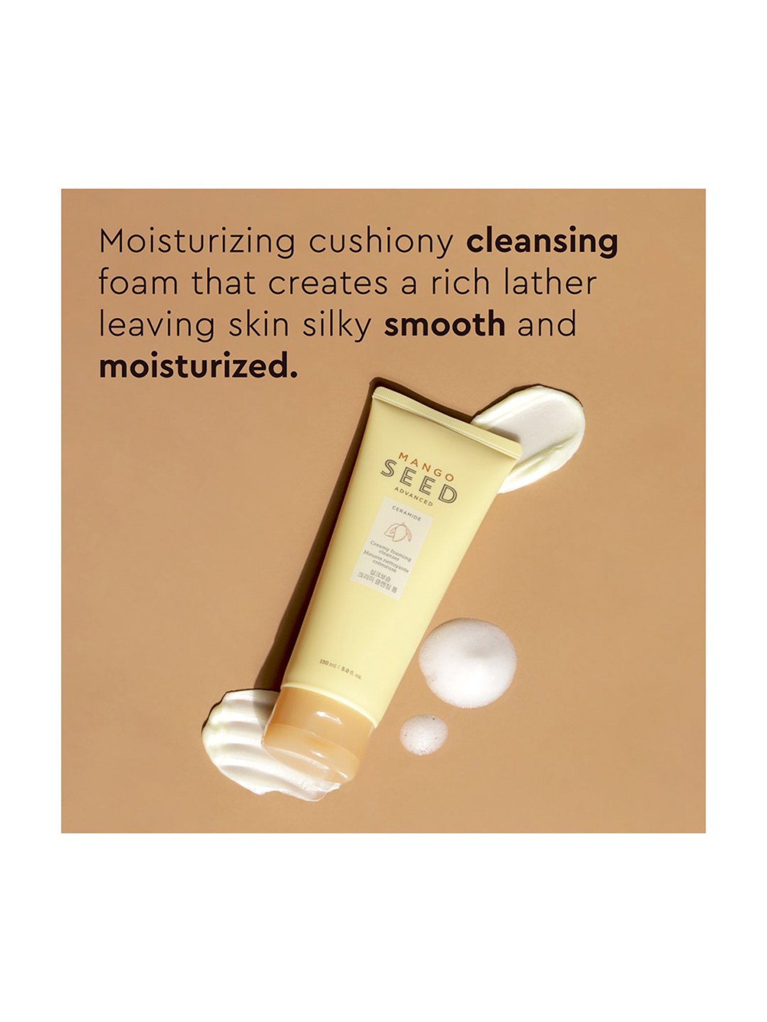 The Face Shop Mango Seed Creamy Foaming Cleanser with Ceramide & Shea Butter for Dry Skin - 150 ml