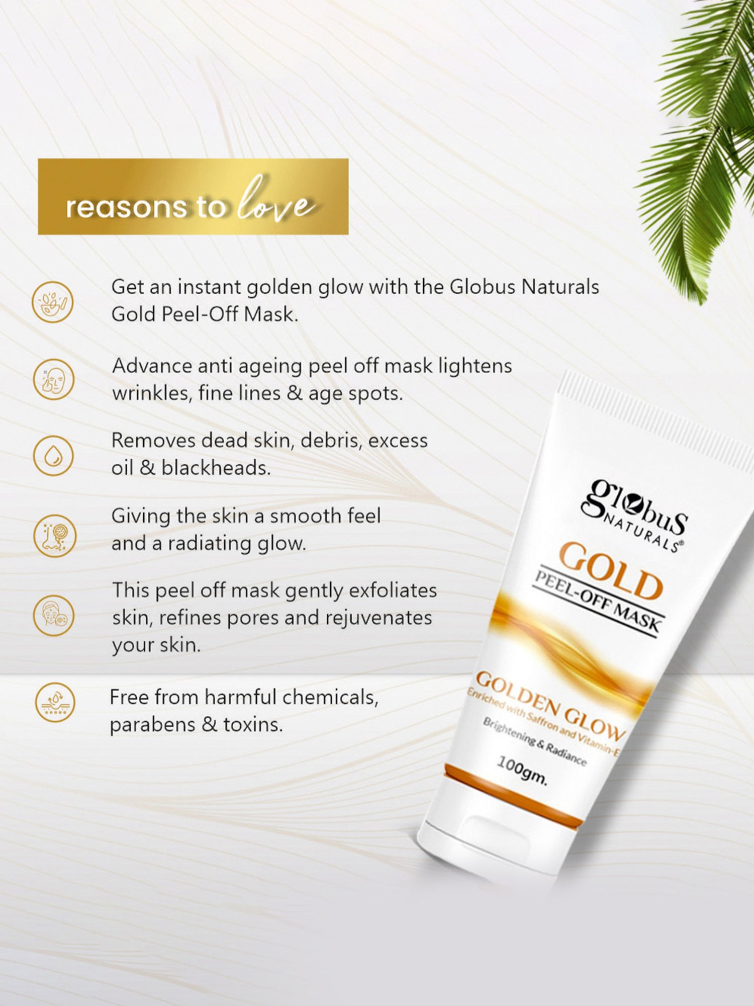 Globus Naturals Moisturizing Sunscreen SPF 50+++ & Gold Peel Off Mask Combo