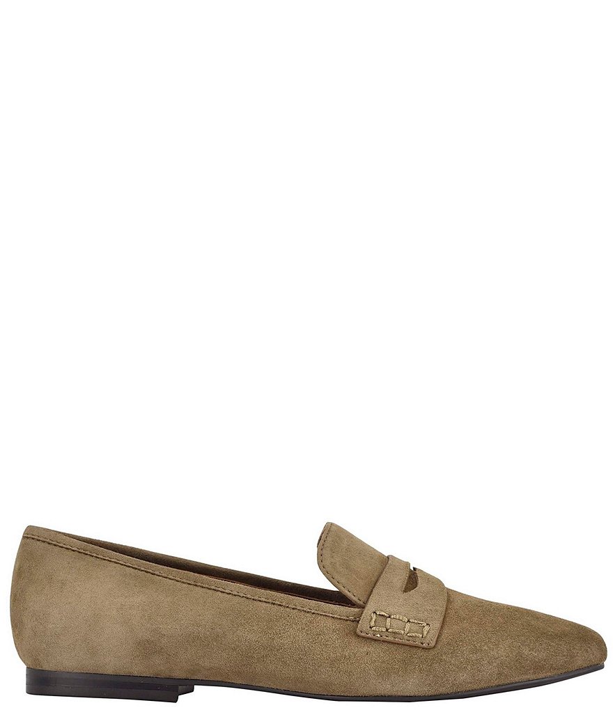 Calvin Klein Fancy Suede Square Toe Penny Loafers