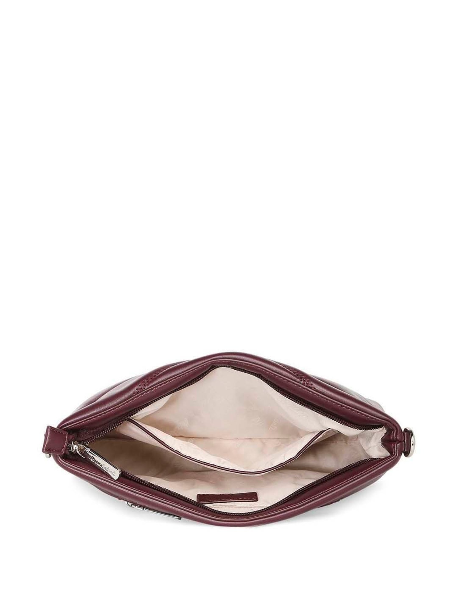 Marina Galanti Maroon Quilted Medium Sling Handbag