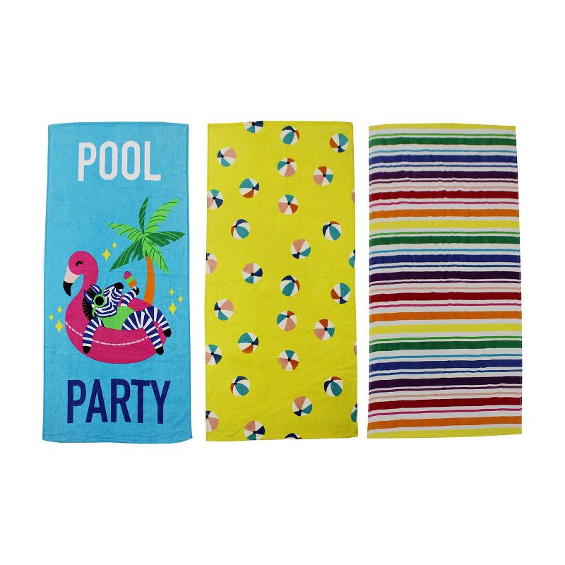 3ct Kids' Pool Party 58"x28" Beach Towels - Bullseye's Playground™