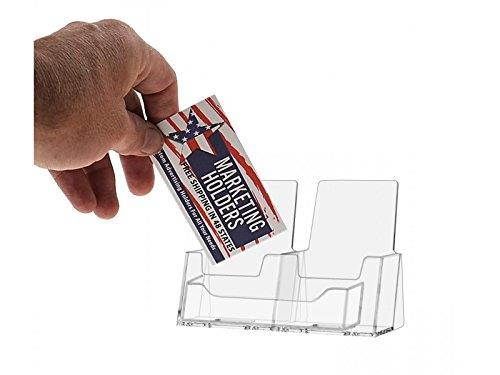 Marketing Holders Clear 2 pocket Business Card Holders Desk Top (1, Horizontal & Vertical)
