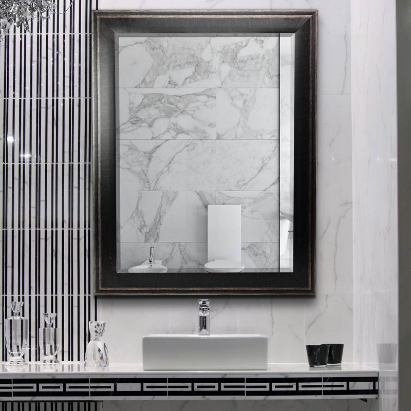 31.5" x 43.5" Two-Toned Frame Mirror Black - Head West