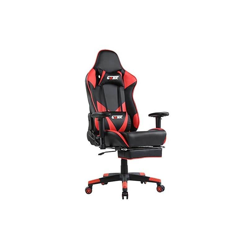 Gaming Chairs High Back Computer Chair of Professional Racing Style Comfortable Gamer Chair with Footrest and Massage Backrest and Lumbar Pillows (Red)