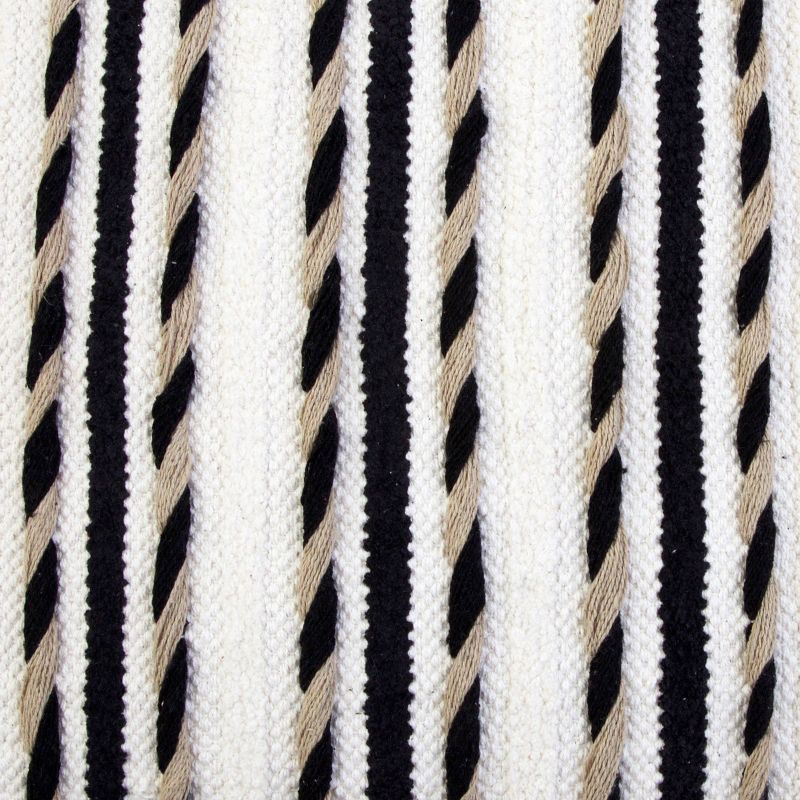 20"x20" Oversize Hugh Woven Throw Pillow White/Black - Décor Therapy