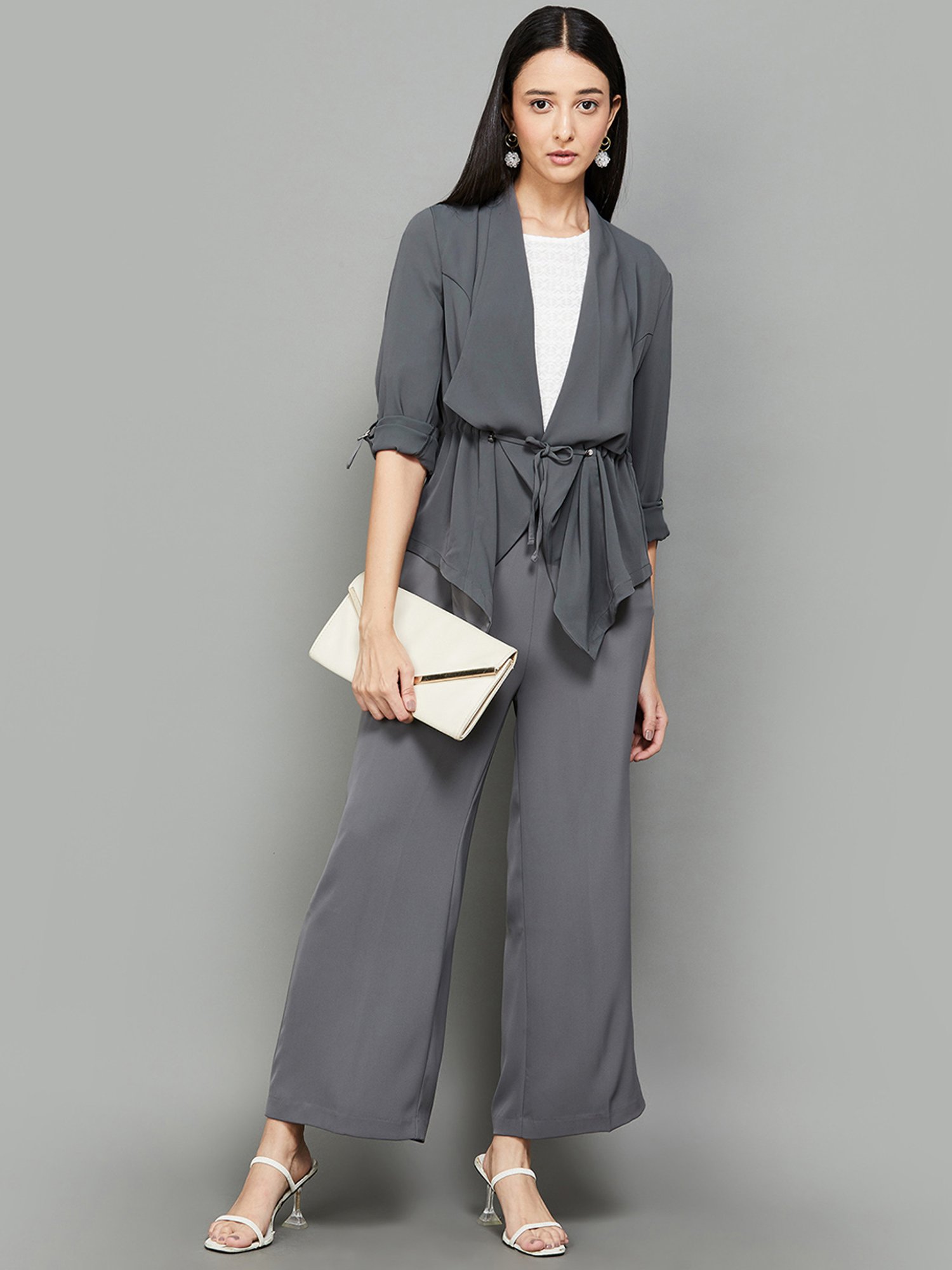 Code by Lifestyle Grey Regular Fit Shrug