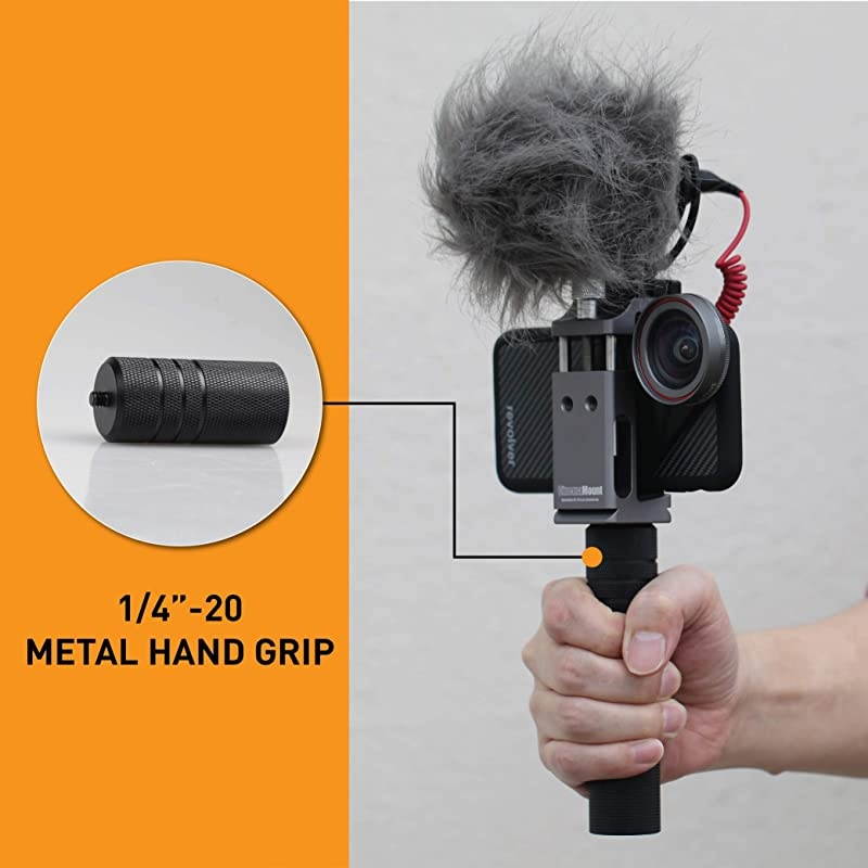 Mount Rig for DJI Osmo Pocket: Smartphone Rig, Aluminum Alloy Grip Handle, Osmo Pocket Clip, Cell Phone Tripod Adapter, Standard Cold Shoe Mount, 1/4"-20 Tripod Thread, Fit Arca Swiss (Updated)