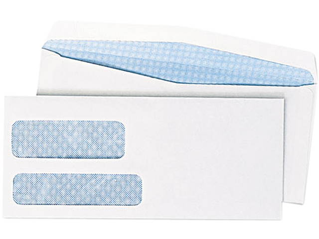 Quality Park Double Window Tinted Redi-Seal Invoice & Check Envelope, #10, White, 500/Box