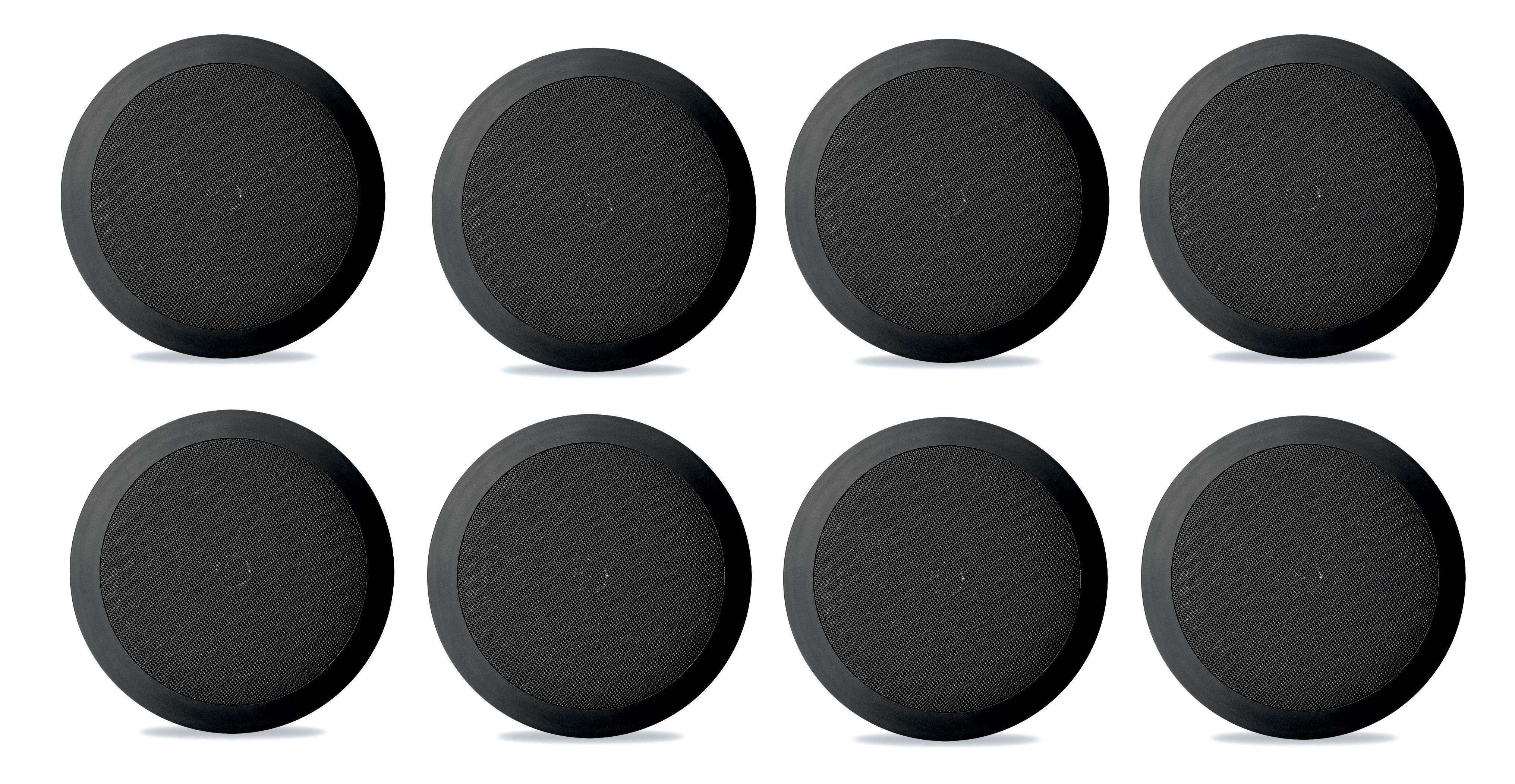 8) NEW Pyle PDIC81RDBK 250W 8 Inch Flush In-Wall In-Ceiling Black Speakers Eight