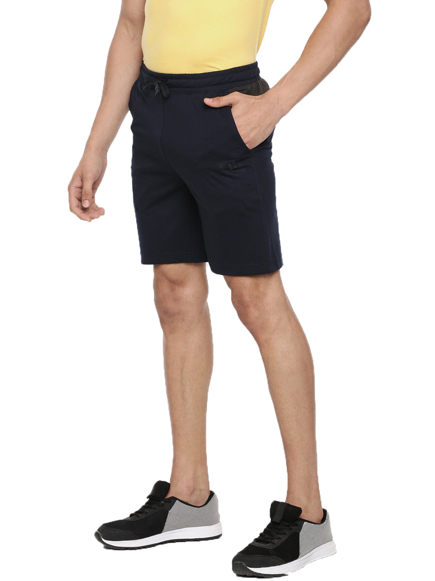 Dollar Navy Cotton Regular Fit Colour Block Shorts