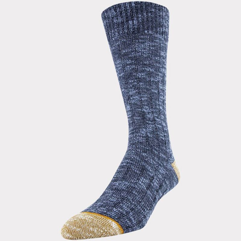 Signature Gold by GOLDTOE Men's Native Nomad Crew Slub Socks 2pk - Navy Marl 6-12.5