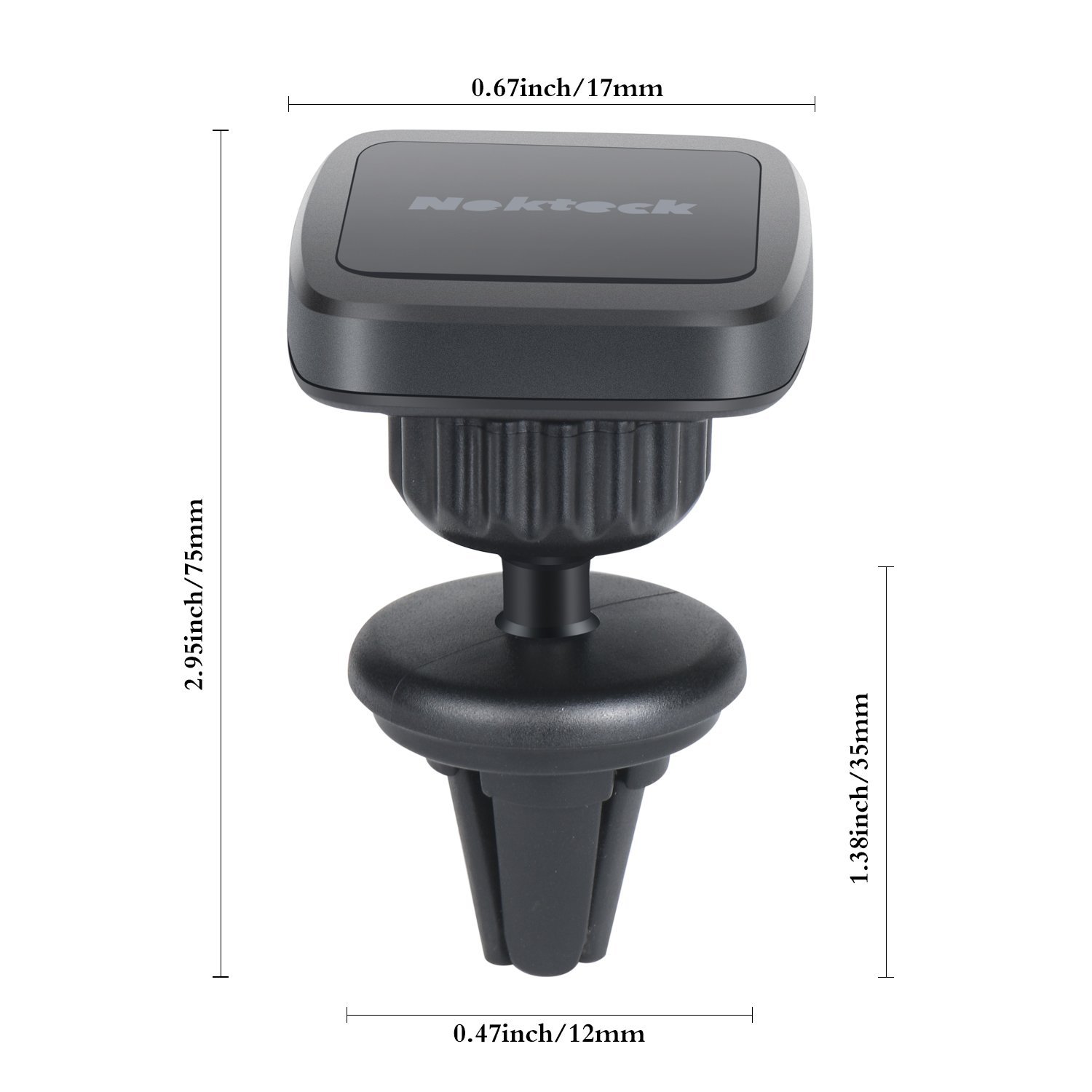 Car Mount, Nekteck Magnetic Cradle-less Universal Car Phone Air Vent Holder with Swivel for iPhone 6S/ 6 6 Plus, SE, 5s, Samsung Galaxy S6/S7 Edge Plus S5 Note 5 4 3, LG G5, Nexus 6P 5X More, Black