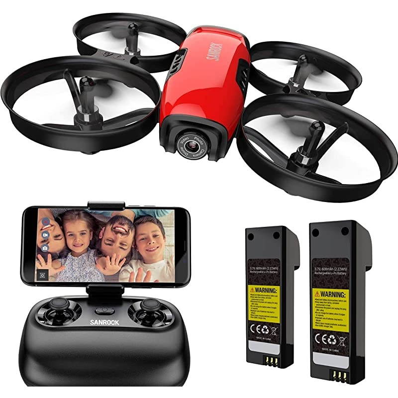 U61W Drones for Kids with 720P HD Camera, Mini Drone WiFi FPV RC Quadcopter for Beginners, Route Making, Headless Mode, One-Key Start, Emergency Stop, Great Gift for Boys Girls, 2 Batteries