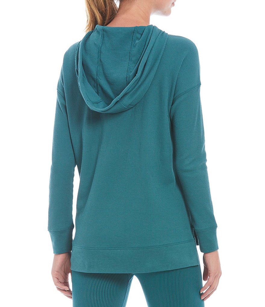 Calvin Klein Performance Long Sleeve Relax Fit Hi-Low Waffle Hoodie