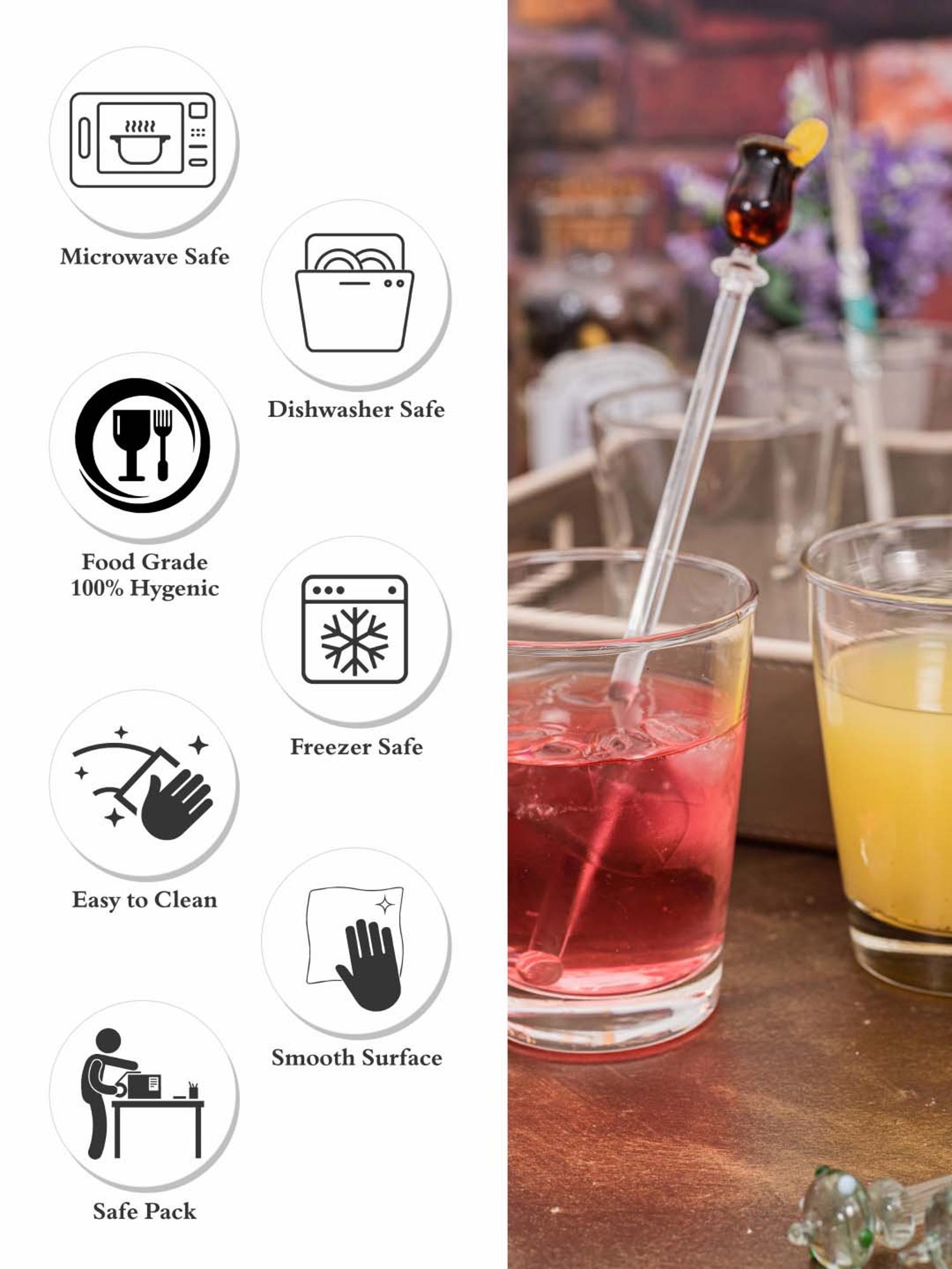 Goodhomes DUROBOR Transparent Glass Dallas Conique Drinking Glasses (220 ml) - Set of 6