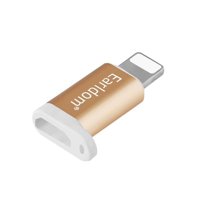 Gold Micro USB Female to Apple 8 Male Data Sync And Charge Adapter For Apple iPhone 6 Plus Connector Converter