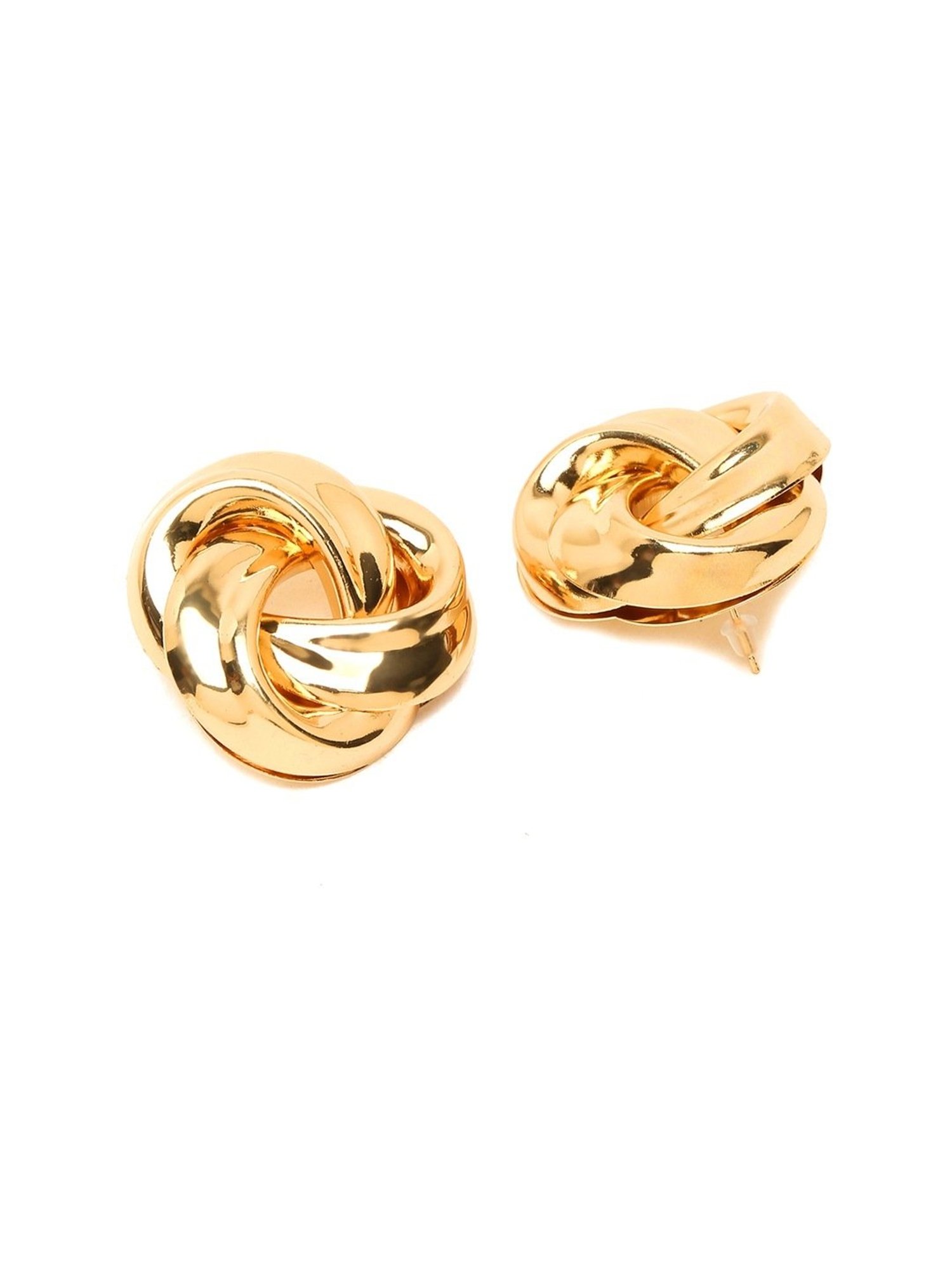 YouBella Contemporary Golden Golden Stud Earrings for Women