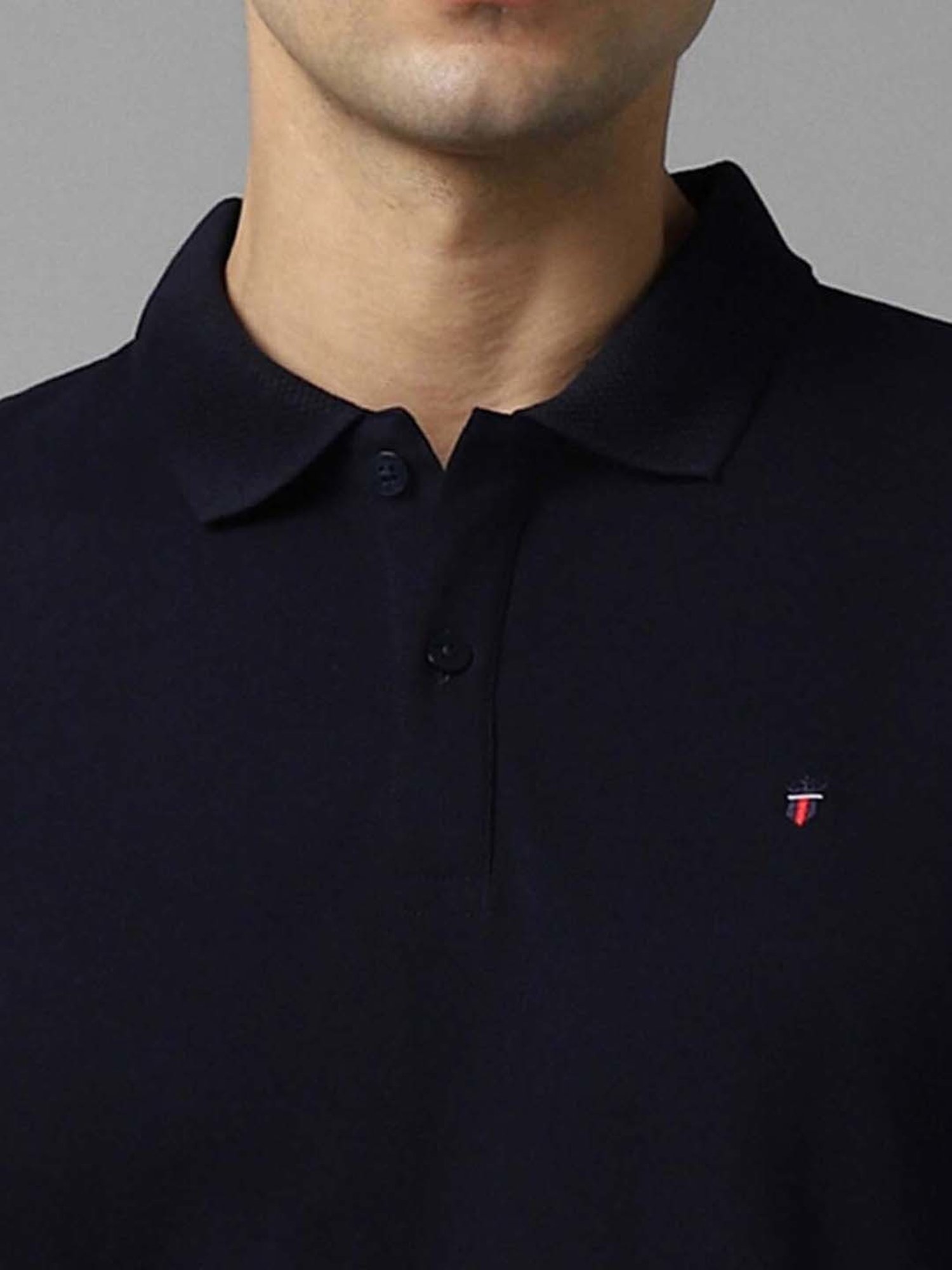 Louis Philippe Navy Slim Fit Polo T-Shirt