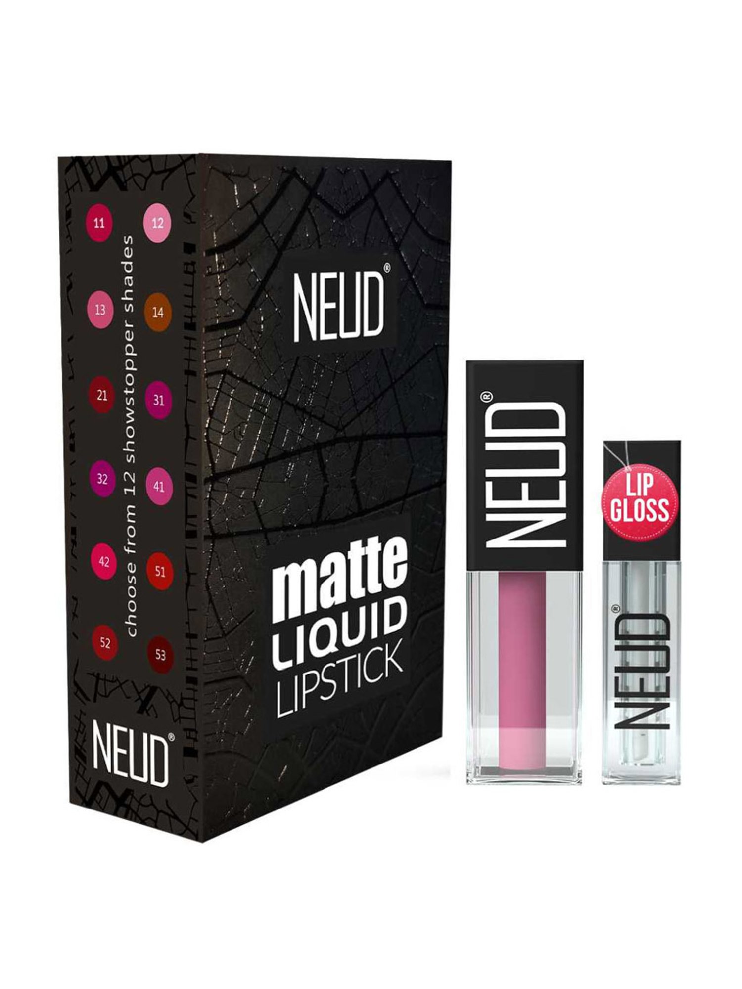 NEUD Matte Liquid Lipstick Supple Candy with Free Lip Gloss - Pack of 2 (Each)