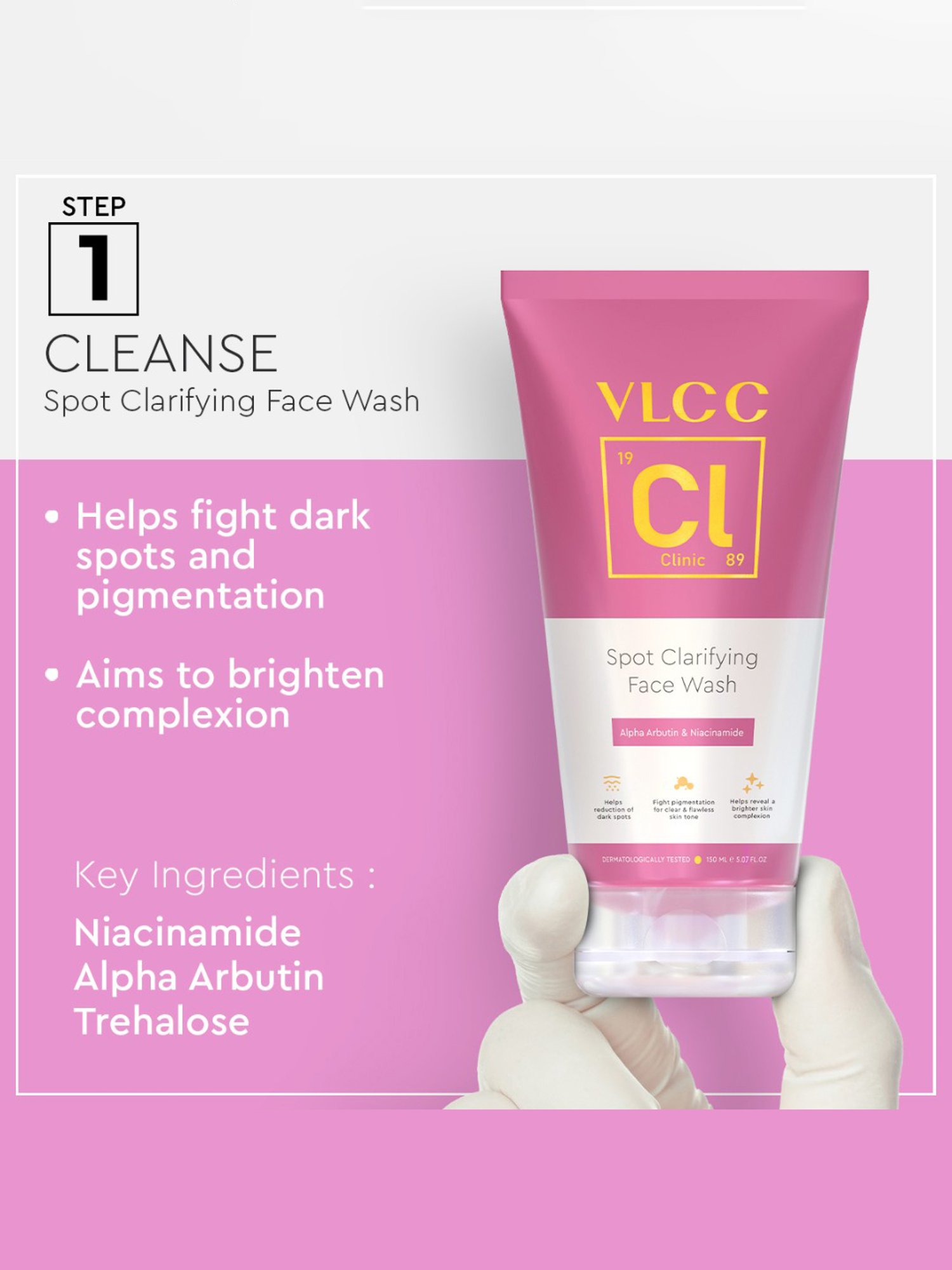 VLCC Clinic Face Wash, DeTan Sun Screen, ProYouth Micro Serum & Bio Cream Combo