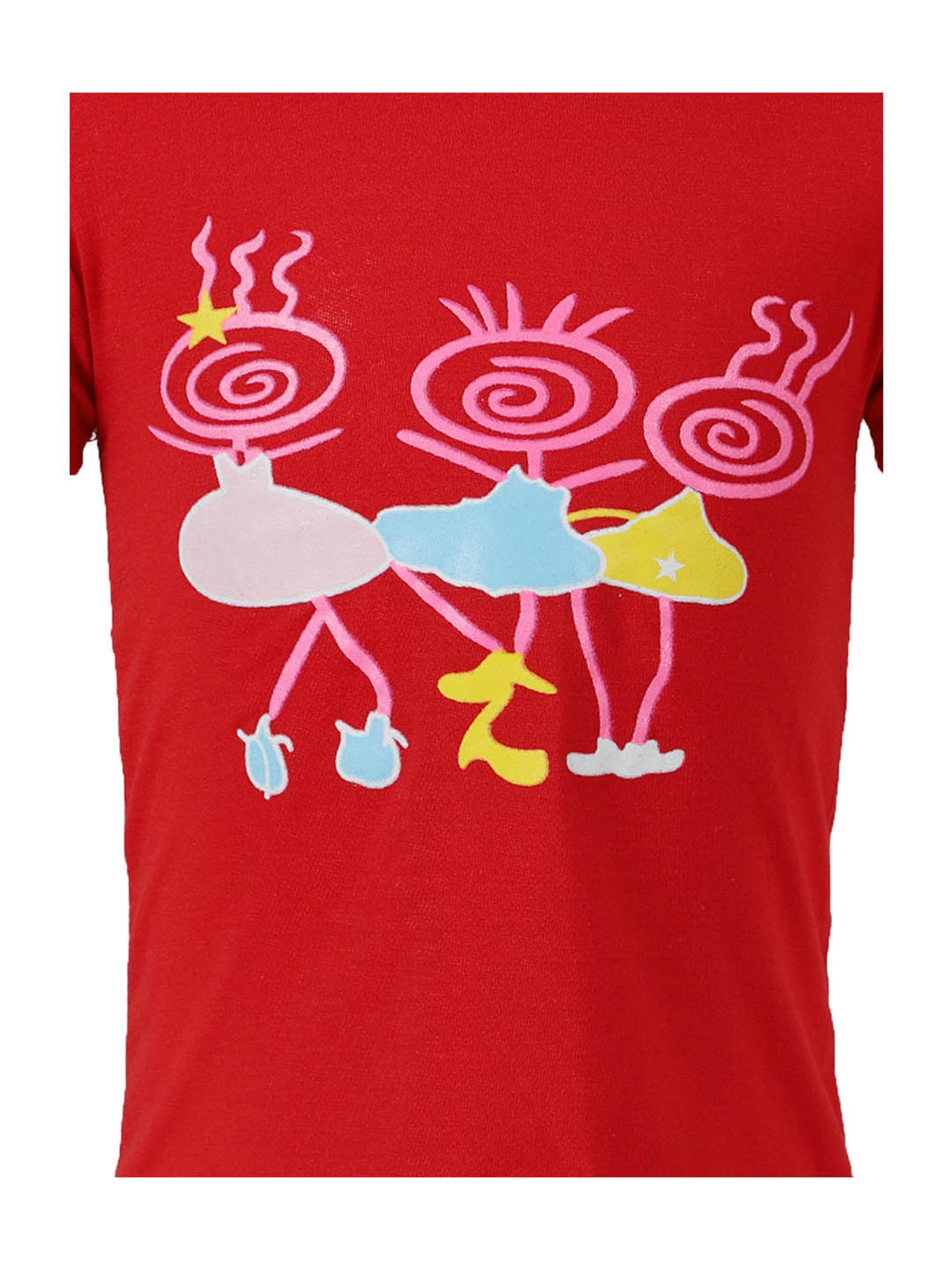 Passion Petals Kids Red Cotton Printed Top