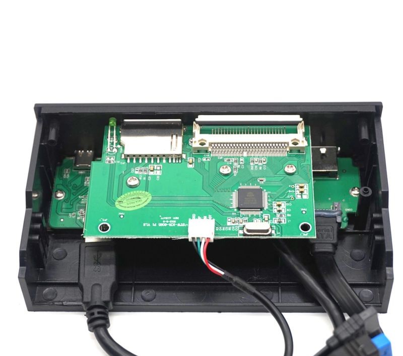 Plugadget 5.25" Internal Card Reader Media Multi-Function Dashboard PC Front Panel Type-C USB 3.1 USB 3.0 Support CF XD MS M2 TF SD card reader smart