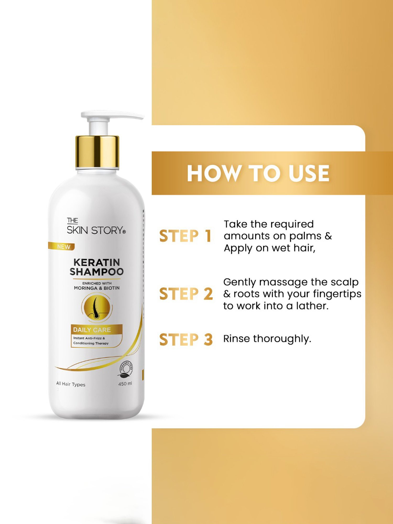 The Skin Story Moringa & Biotin Keratin Shampoo - 450 ml