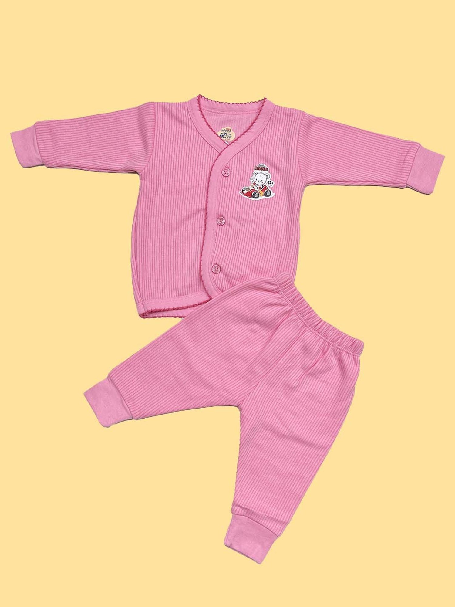 LUX Inferno Kids Blue & Pink Printed Full Sleeves Thermal Set(Pack of 2)