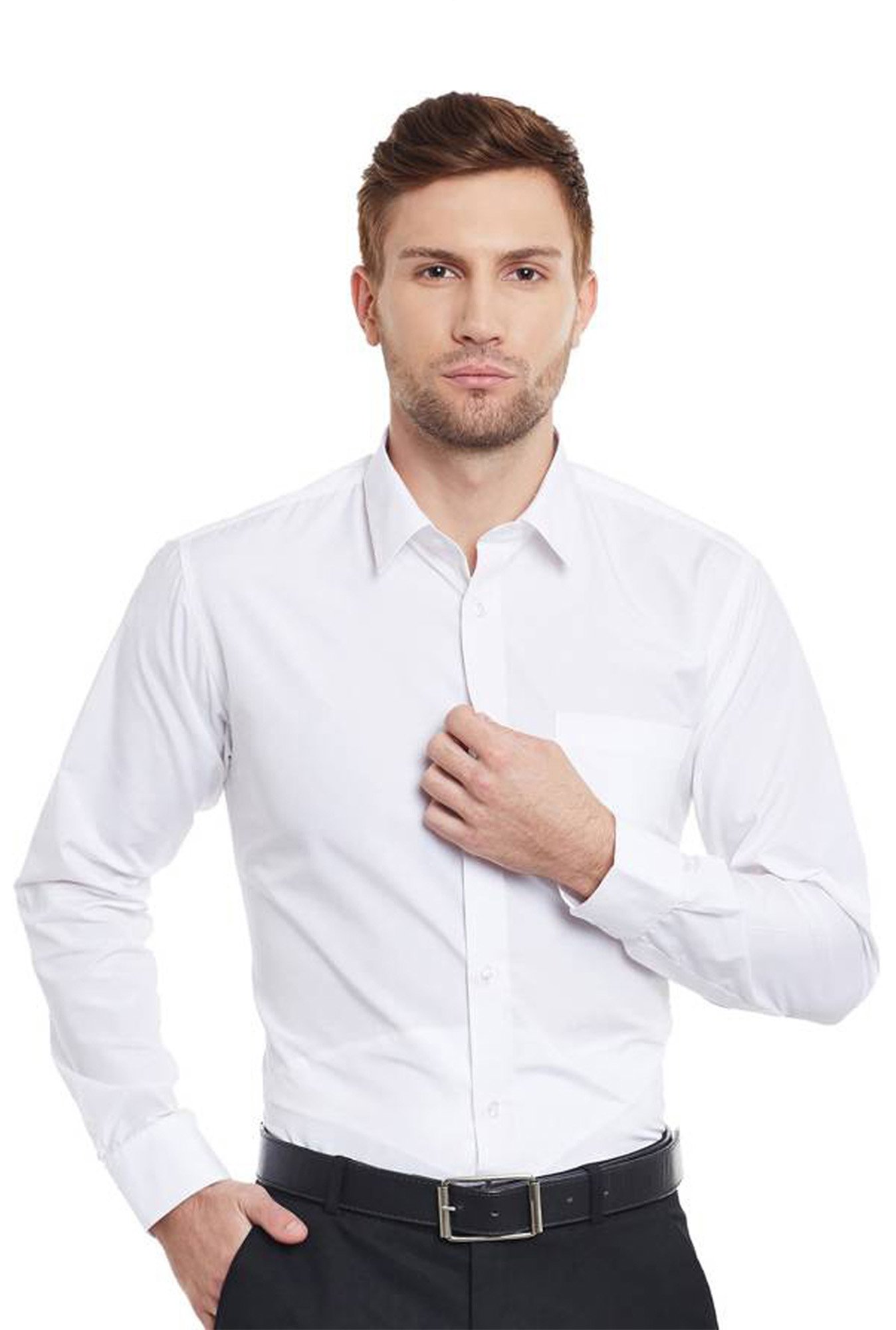 Hancock White Slim Fit Solid Shirt