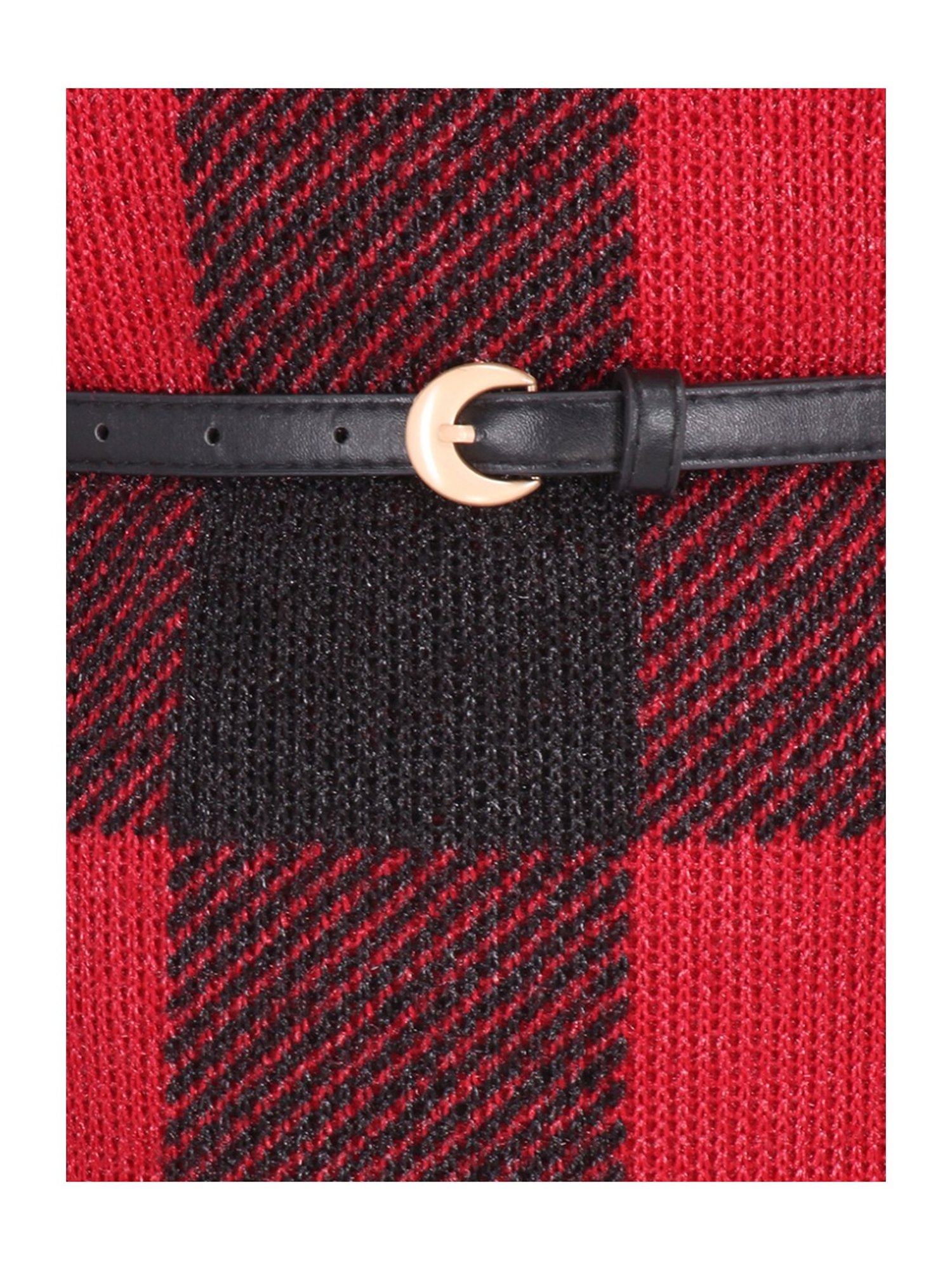 Cutecumber Kids Black & Red Plaid Pattern Dress & Sweater