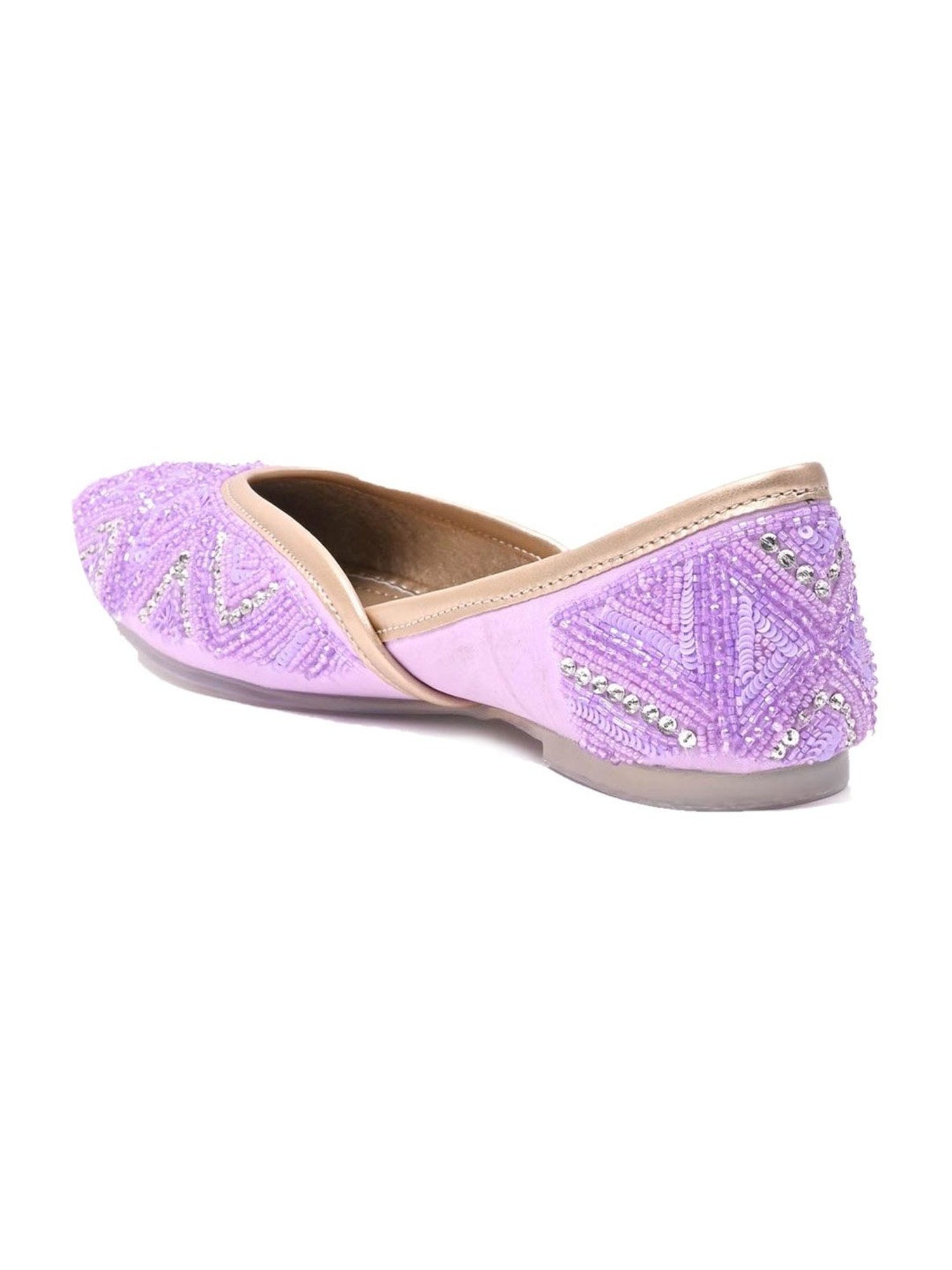 Jove Women's Purple Ethnic Juttis
