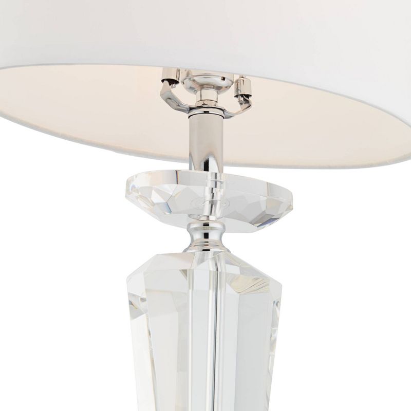 Vienna Full Spectrum Traditional Table Lamp Crystal Glass Oval Fabric Shade Living Room Bedroom Bedside Nightstand Office Family