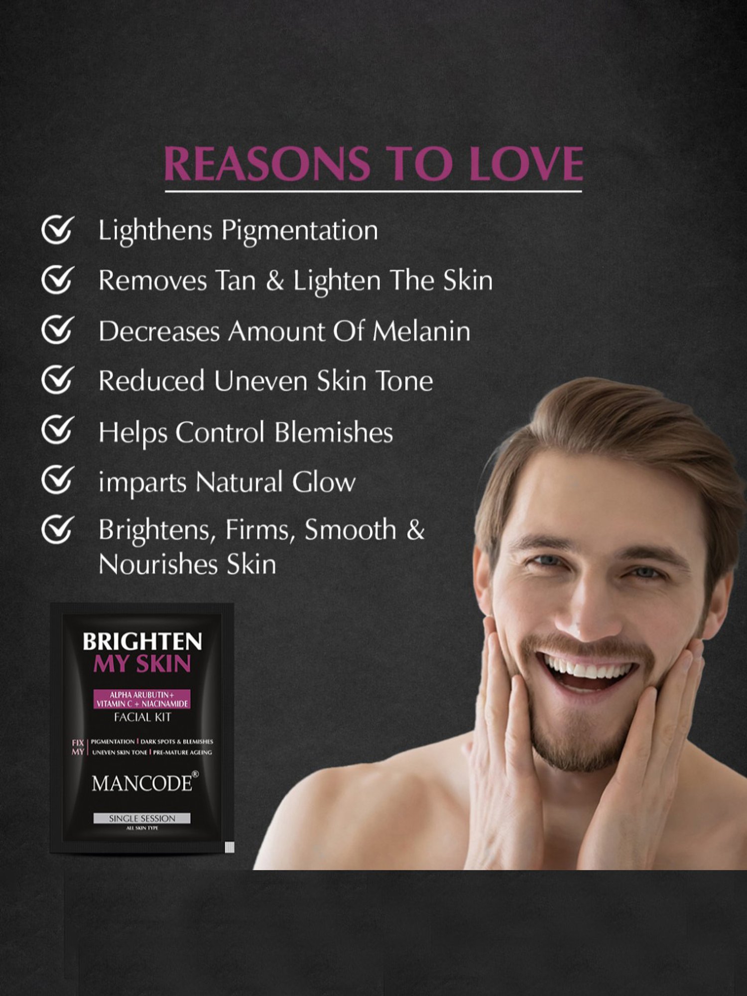 Mancode Brighten My Skin Facial Kit